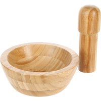 5five Bamboe Vijzel en Stamper - 13 cm, Beige
