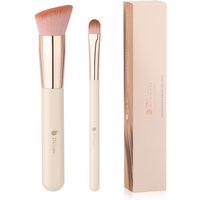 DUcare Angled Foundation Brush + Concealer Brush 2-Piece Set - White