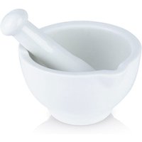 Alpina keramische vijzel met schenktuit en stamper - wit, 10 cm