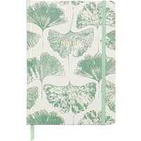 Jubiluu A5 Elegant Fabric Hardcover Lined Notebook - 96 Sheets (100g offset paper), Bookmark & Elastic Band - Classic Cream Ruled Journal for Writing, School, Office, and Gifts-Ginkgo Imprint