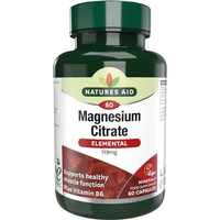 Natures Aid Magnesium Citrate 750mg with Vitamin B6 Daily Wellness Support Capsules - 60 Capsules
