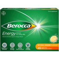 Berocca Daily Wellness Support Effervescent Tablets Orange Sugar-Free Flavour - 45 Tablets