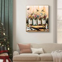 JU7CER 5D Full Drill Diamond Painting Kit - Faith Hope Love Joy | Adult Inspirational Quote Vase Art | Home Decor & Gift 12×16 Inches (30×40cm)