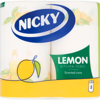 Nicky Lemon Kitchen Towel, 2-Ply, 2 Rolls