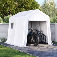 A-Frame Soft Top Carport met Zijpanelen, Waterdicht Heavy Duty Auto Canopy Garage Schutting - 6x8 FT/Wit