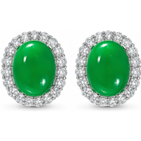 VoxorAI Green Natural Chalcedony Stud Earrings, Stud Earrings, Earrings, Earrings, Earrings All Seasons