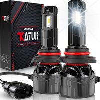 KATUR HB3 LED Headlight Bulb 120W 30000LM, 9005 LED Bulb 6000K Xenon White Plug and Play 1:1 Mini Size High Efficiency Cooling System 9005 HB3 Headlight Bulbs, Pack of 2