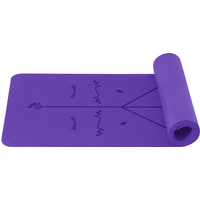 MISS LULU Good Nite Yoga Mats 6 mm Yoga Mat Gymnastics Mat TPE Sports Mat Non-Slip Fitness Mat Training Mat Pilates Mat for Yoga Pilates Training 183 x 61 x 0.6 cm Purple 183*61*0.6cm