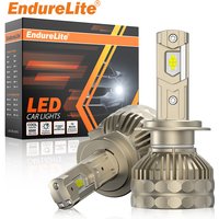 EndureLite 9012/HIR2 Headlight LED Bulbs, 20000LM 300% Brighter 6000K Cool White, 3570 CSP Chips, LED Fog Bulbs with Fan, Plug N Play,Pack of 2