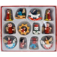 Festive Set Of 12 Mixed Wooden Christmas Characters