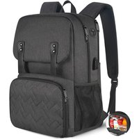 【Summer Cooler Bag】Lunch Backpack with Cooler Compartment, 15.6inch Insulated Lunchbox Backpacks with USB Port for Men Work, Water Resistant Lunch Bag Travel Laptop Backpack for College Business