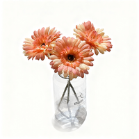 Yuejia 3Pcs 9.05in/23cmArtificial Silk Gerbera Flowers Wedding Home verandahs Table Decor Fake Daisy Chrysanthemum Party Home Decoration(orange)