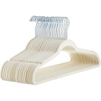 ANQI fluwelen antislip kledinghangers voor pakken, ivoor/beige - verpakking van 30