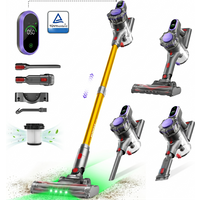 MONSGA ME03/MV3 Cordless Vacuum Cleaner, 55KPa 550W Stick Vacuum for Home, 55Mins Anti-Tangled Vacuum Cleaner with Charging Dock, Light-Weighted Handheld Vacuum for Pet Hair/Carpet/Floor, LED Touch Display