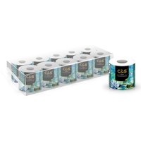 C&S Toiletpapier, 4-laags, 200g, 10 Rollen, Zacht, Duurzaam, Familie Voordeelverpakking