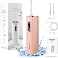 Rushi R-B31A Electric Oral Irrigator, 280 ml Water Tank, 1200 mAh Battery, Pink