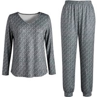 IZURIA v-neck dark grey long sleeved top and pants set M