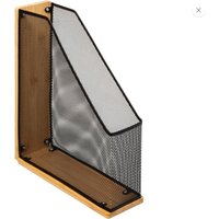 5five Metalen & Bamboe Bureau Organizer - Zwart, 9 x 27 x 33 cm