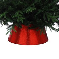 Festive Red Metal Christmas Tree Skirt, 56 x 25cm