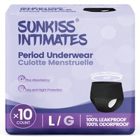 SUNKISS INTIMATES wegwerpbaar menstruatieondergoed voor vrouwen bij hevig bloedverlies, lage taille, ongeparfumeerde postpartum-benodigdheden, zwart, maat L, 10 stuks