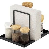 Vilscijon minimalistische houder voor papieren zakdoekjes / opbergrek voor papieren zakdoekjes, opberg- en ordeningsrek voor restaurant en thuis, zwart