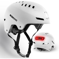 DKONI HS-158 Bicycle Helmet Adult USB Rechargeable with Front and Rear Light Suitable for Men and Women White L 56-61cm