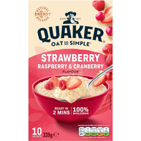 Quaker Oat So Simple Strawberry, Raspberry & Cranberry 10 Sachets 339g