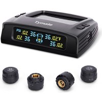 Tymate TPMS-systeem voor campers, bandenspanningsmonitor op zonne-energie met 4 sensoren, 0-87PSI, 6 alarmmodi, LCD-kleurendisplay, geschikt voor campers/aanhangwagens/vrachtwagens/SUV's, TM2C+4TS2