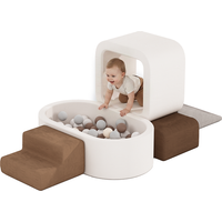 BanaSuper kinderspeelset, XXL schuimrubberen bouwblokken voor peuters, baby-schuimrubberen balbak, klimblokken met balbak (geen ballen), klim- en kruipbaan, Montessori-speelgoed