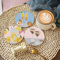 JU7CER 6-Piece 5D Diamond Painting Coaster Set with Stand - DIY Cocktail Art for Drinks & Coffee Tables | Adult Beginner Craft Gift & Home Decor 4×4 Inches (10×10cm)