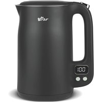 Bear 1.7 L Stainless Steel Kettle with 6 Temperature Settings, Black, ZDH-C17V3, 1800-2200 W, Microprocessor Touch Panel, BPA-Free, Imported Temperature Controller, Boil Dry Protection, Automatic Shut-Off Electric