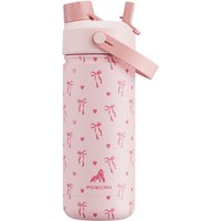POWCAN by Meoky 18oz Dual-Opening Sports Water Bottle with Handle-Pink Bow, New Year Sale , Top gift picks