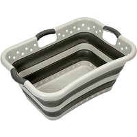 Addis 45L collapsible Laundry Basket - Grey/White