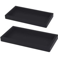 JORDAN&JUDY 2-Pack Black Silicone Bathroom Tray Set (Large + Small), Cosmetic Organizer