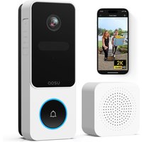 aosu 2K HD Doorbell with Camera Wireless, Smart Video Doorbell with Gong, 170° Wide Angle, PIR Motion Detection and Package Detection, Night Vision, 2-Way Audio, 2.4GHz WiFi, Compatible with Alexa