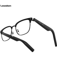 LAWAKEN AI Chat City Serif AI Smart Audio Glasses, 128 Languages Real-Time Translation, AI Note for Meeting Summary, AI agent of ChatGPT Gemini Claude, Waterproof, Lightweight, Long battery, Prescription Lenses, 5.3 Bluetooth, Hands-Free Wearable, Open-Ear Music & Calls, for ios android, Secure Fit, for Work & Commuting