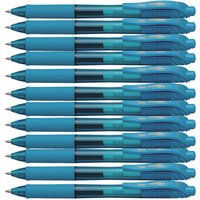 Pentel EnerGel X 0.7 Retractable Gel Pen Sky Blue Pack Of 12