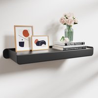 KAPANOU Black Floating Shelves for Wall Display, Wall Mounted Aluminum Shelf for Book Storage, Bathroom, Living Room, Bedroom, Kitchen, Modern and Heavy Duty Hanging Shelves for Home Decor, New Year Sale , Top gift picks