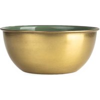 Candlelight Decorative Trinket Bowl Metal & Enamel Gold/Green D:13.5cm