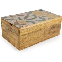 Candlelight Decorative Box Vintage Fruits Mango Wood Rectangle