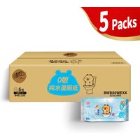 Breeze Pure Hypoallergenic Flushable Toilet Wipes, 1-Ply, 80 Wipes x 5 Packs (Total 400 Sheets), Pure and Additive-Free, For Period, Hemorrhoids, Daily Cleaning, Family Bulk Buy