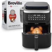 Breville Halo Steam Air Fryer - 7L, 1700W, Black, SteamFry Technology, 50% More Energy Efficient, SteamFry, BakeRoast & Grill, VDF133