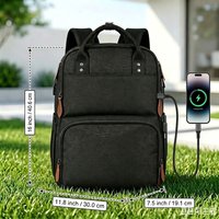 【Summer Cooler Bag】Insulated Lunch Backpack, 15.6-Inch Laptop Backpack for Men and Women, Waterproof Travel Cooler Bag with USB Port for School, Business, College, Black