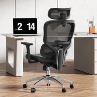SIHOO M56C Ergonomic Office Chair - Adjustable Desk Chair with 3D Dynamic Lumbar Support, Breathable Mesh Back, Adjustable Headrest and PU Armrests for Home Office - (Black)
