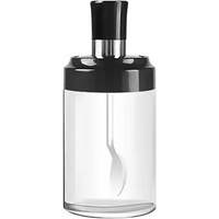 BJ seasoning box seasoning bottle set salt jar with spoon seasoning jar seasoning box kitchen seasoning bottle 250ml 4 pieces