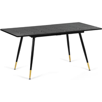 URBAN MEUBLE eettafel zwart marmerpatroon rechthoekig uitschuifbaar 120-160/80/75 cm