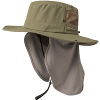 TOP-EX UV Protection Mens Sun Hat with Cooling Neck Flap Sunglass Lock Wide Brim Fishing Hats M/L Armygreen