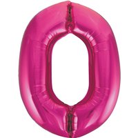 Unique Party Giant Number 0 Balloon, Pink, 86cm