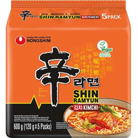NongShim Kimchi instantnoedelsoep, 5 x 120 g (600 g)