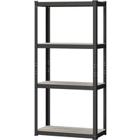 Ochama 4-Tier Shelving Unit, Steel Shelving Unit for Storage, for Garage, Shed, Load Capacity 520 kg, Greige and Black